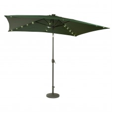 Rectangular Solar Powered LED Lighted Patio Umbrella - 10' x 6.5' - By Trademark Innovations (Green)   550439062